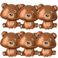 thumbnail image 1 of Finypa 6pcs Big Bear Foil Balloons 34" Woodland Bear Balloon Brown Bear Shaped Animal Balloons for Jungle Safari Theme Kids Birthday Baby Shower Party Decorations Supplies, 1 of 3