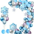 thumbnail image 1 of Finypa Snowflake Balloon Garland Arch kit 90 Pack Snowflake Balloons for Winter Wonderland, Holiday, Christmas, Baby Shower, Snow Princess Birthday Party Decorations Garland Balloon with Purple White, 1 of 6