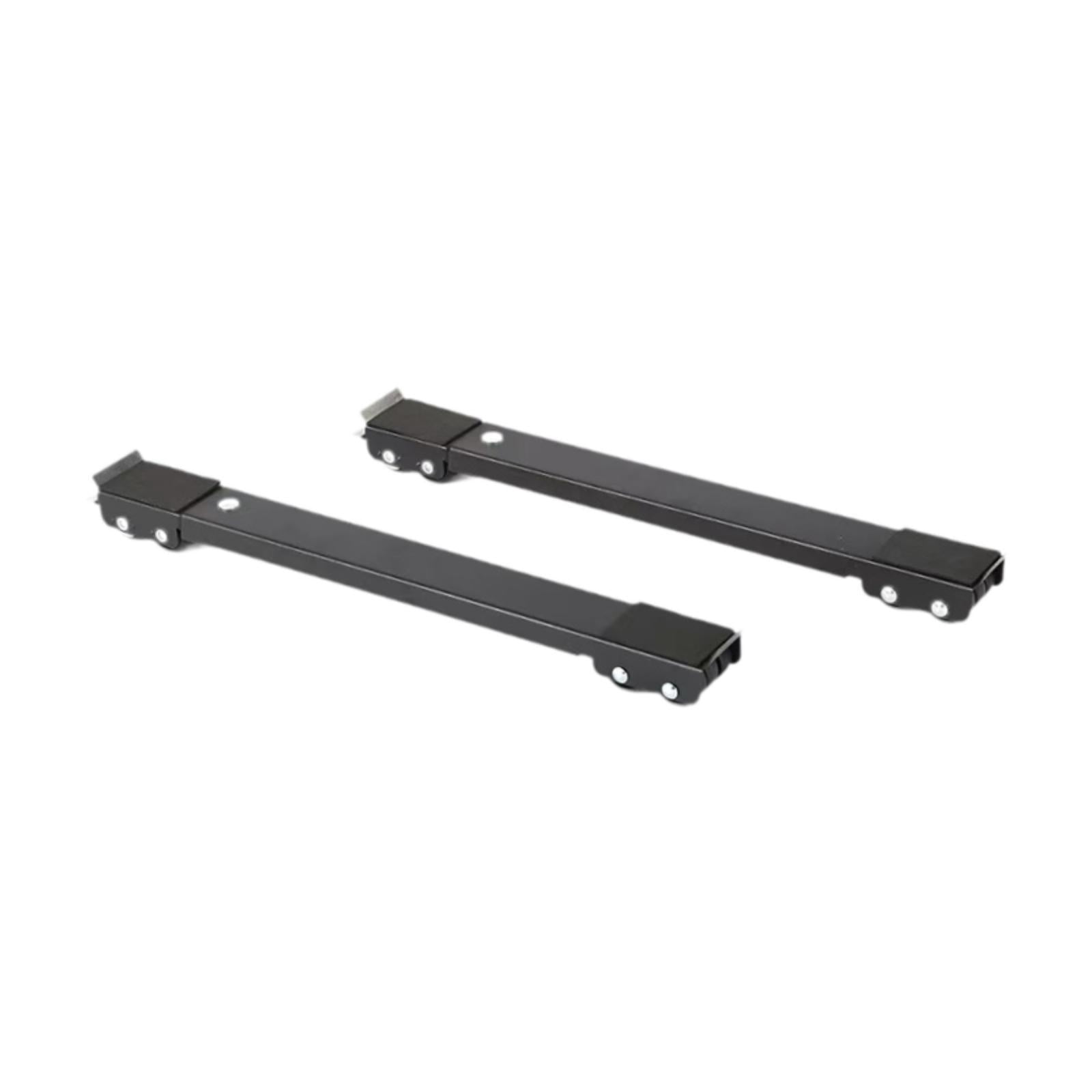 Fiocias 1 Pair Furniture Mobile Base Extendable Roller Stand Appliance Wheels with Brake Black