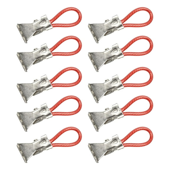 Fiocias 10 Pack Hanging Dish Towel Clips Hanging Clothes Pegs Towel Hangers Coat Hangers red