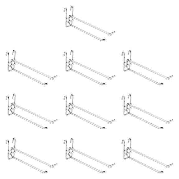Fiocias 10 Pieces Grid Hooks Gridwall Panel Hooks Wall Organizers Metal for Display Grid 25cm