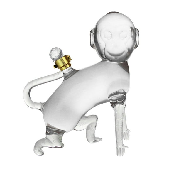Fiocias 1000ml Whisky Decanter for Rum Tequila Unique Clear Decoration Monkey Shape Wine Bottle Liquor Dispenser for Holiday Gifts Home Bar Adults