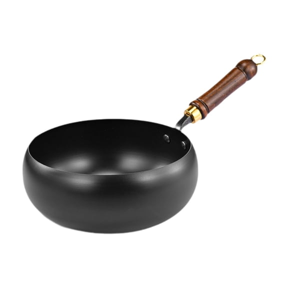 Fiocias 11 Inch Bok Pan Chinese Cooking Bok Gas Cookware Coated Wooden Handle Frying Pan Without Lid