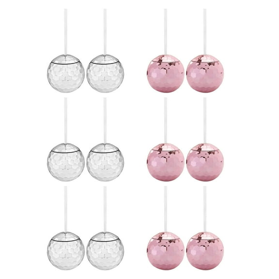 Fiocias 12 Pieces 600ml Disco Ball Cup Cocktail Cup with Lid and Straw Tea Bottle Party
