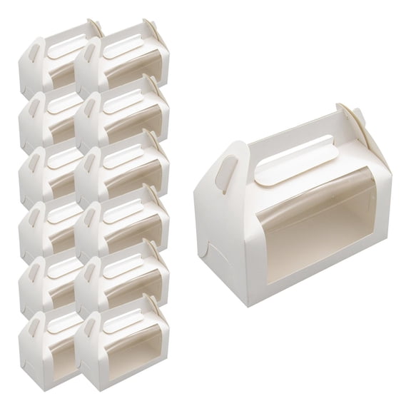 Fiocias 12 Pieces Cake Boxes Bakery Boxes Candy Boxes with Clear Window Cookie Boxes for White