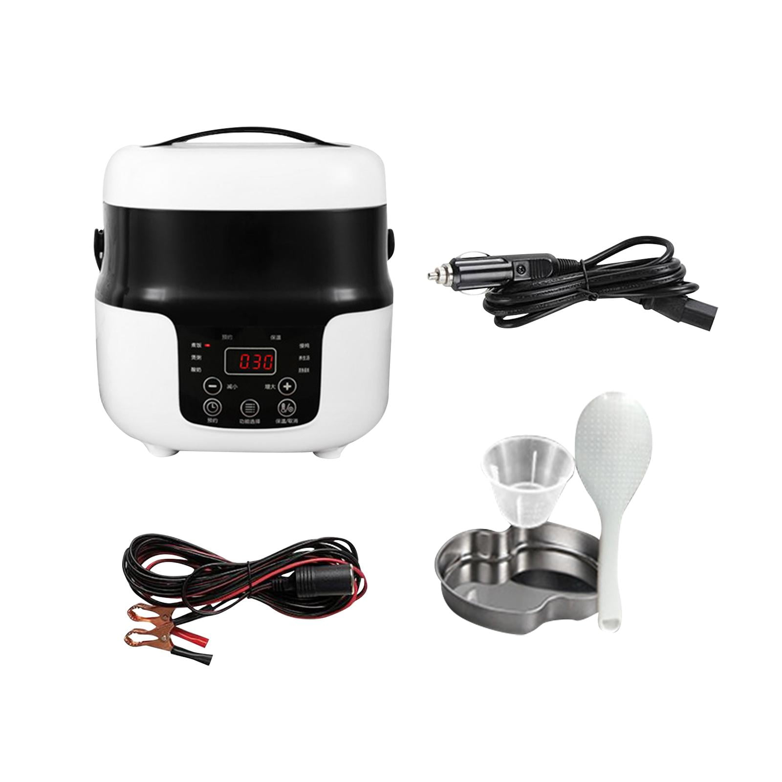 Fiocias 24V 220V Portable Car 2L Electric Rice Cooker Food Steamer 7.8x7.8inch Leakproof