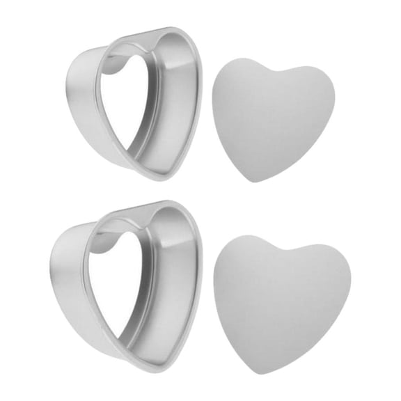 Fiocias 2PCS Non Stick Springform Cake Tin Removable Bottom Heart Cake Mold Bakeware