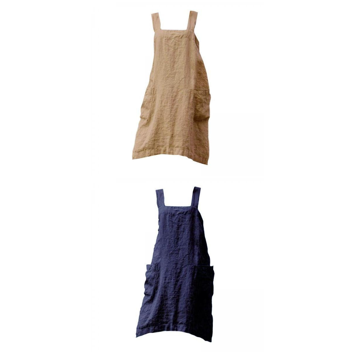 Fiocias 2Pcs Soft Baking Apron with Large Pocket Barista Pinny Painting Gardening restaurant house kitchen Women Men Wife