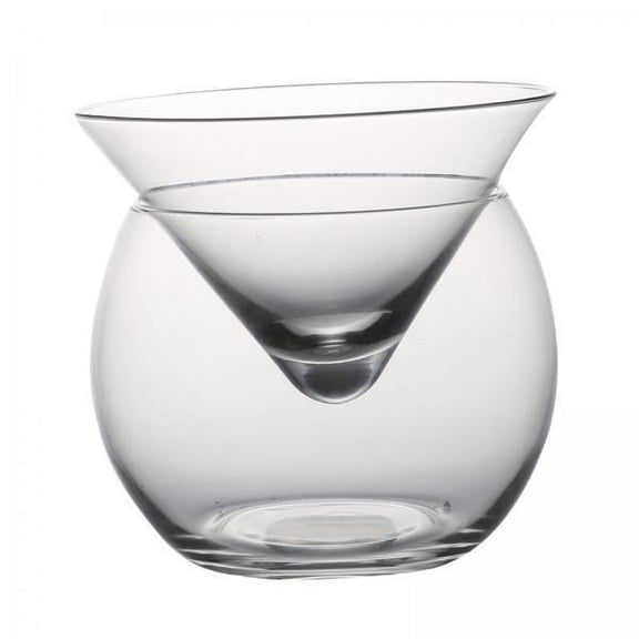 Fiocias 2x 1 Set Conical Fruit Martini Interlayer Triangle Dish Crystal Cocktail Drinks