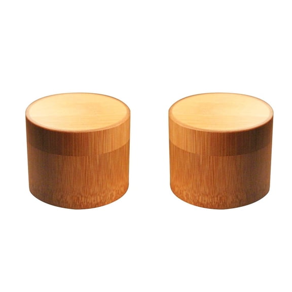 Fiocias 2x Bamboo Storage Boxes Kitchen Tea Container Spice Jar Case Organizer Gift