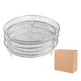 thumbnail image 1 of Fiocias 3 Pieces Air Fryer Rack Drying Rack Stacker Trays Mesh Basket Set Chips Roasting round 20cm, 1 of 7