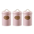 thumbnail image 1 of Fiocias 3 Pieces Kitchen Tea Coffee Sugar Container with Handle Airtight Lid Storage Jar Pink, 1 of 8