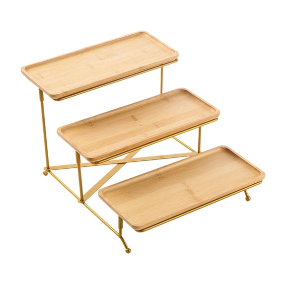 Fiocias 3 Tier Serving Tray Set, Cupcake Stand, Tiered Serving Stand, Decorative Serving Gold Rack