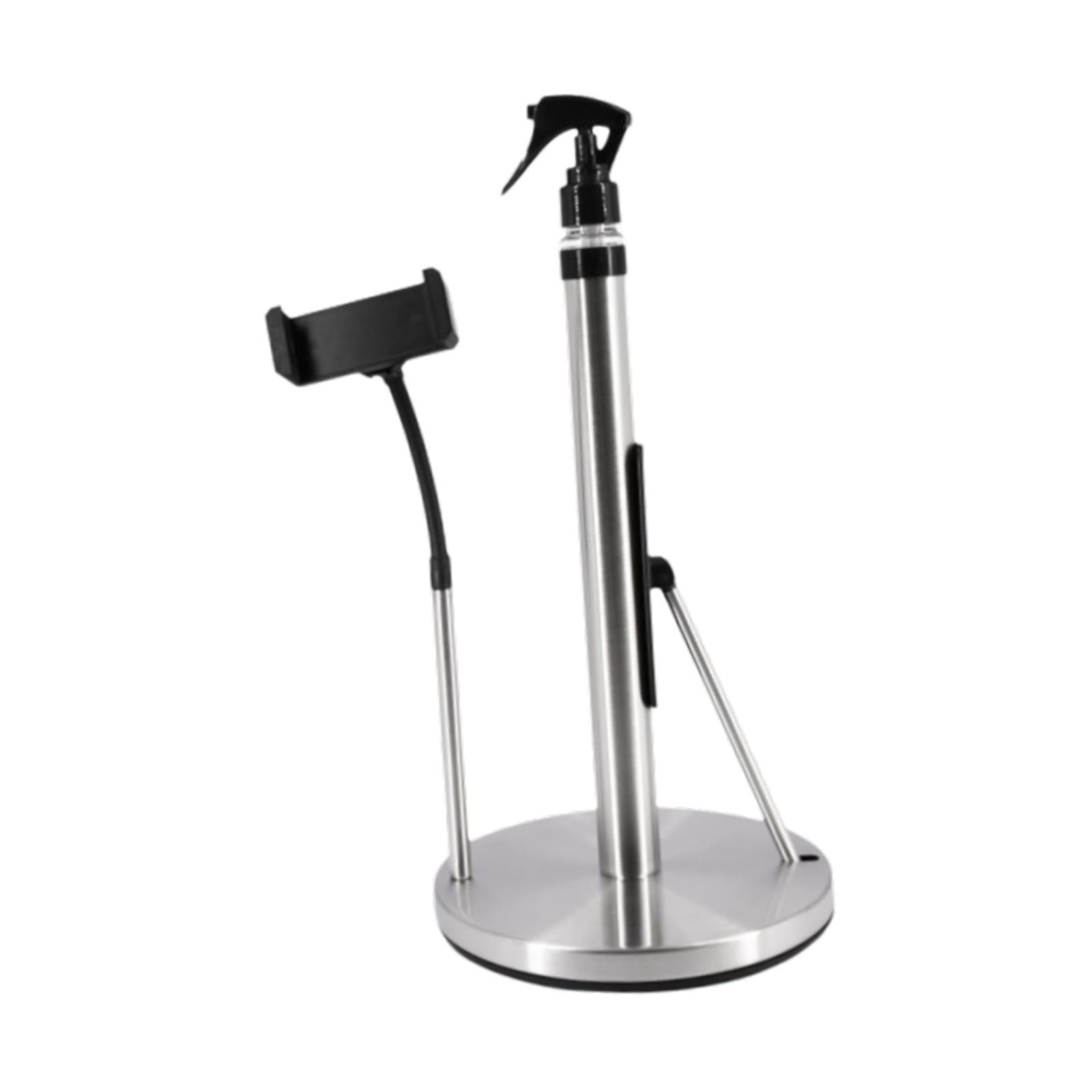 Fiocias 3 in 1 Paper Towel Holder Rustproof with Weighted Base Kitchen Towel Stand Paper Silver