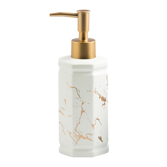 Fiocias 350ml Ceramic Soap Dispenser for Bathroom Durable Reusable Rustproof Modern and White