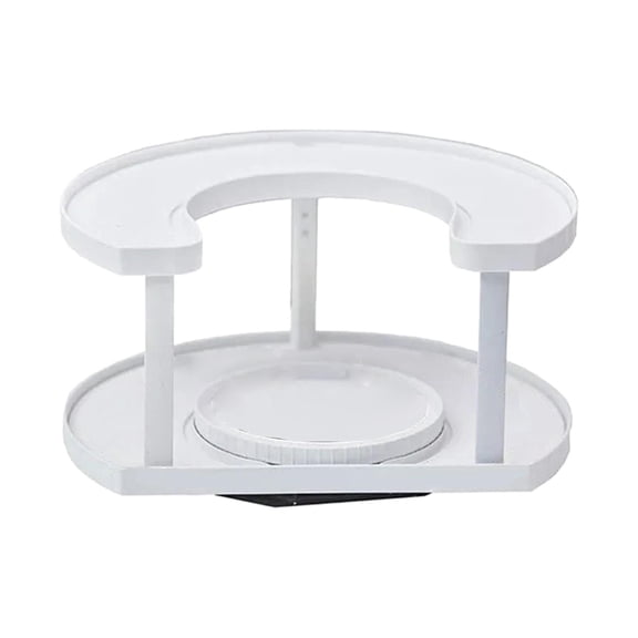 Fiocias 360 Rotation Spice Rack Turntable 2 Tiers Multifunction Anti Slip Vanity Display