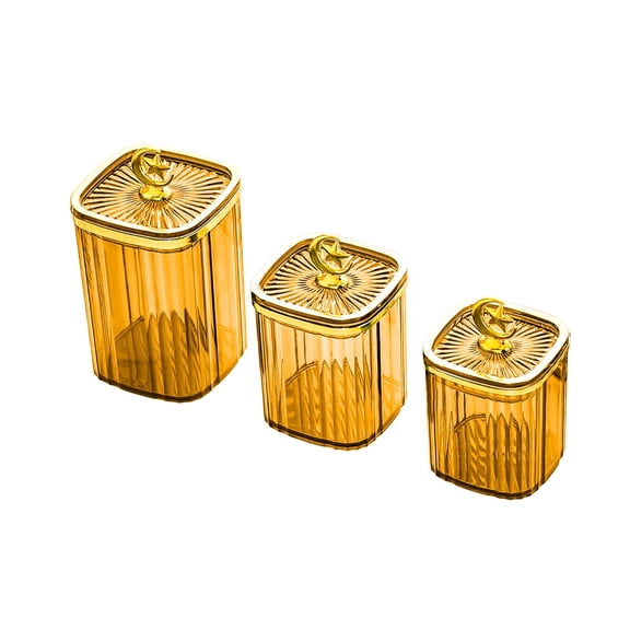 Fiocias 3Pcs Candy Nuts Dish with Lid Appetizer Food Bowls for Wedding Kitchen Candy Brown