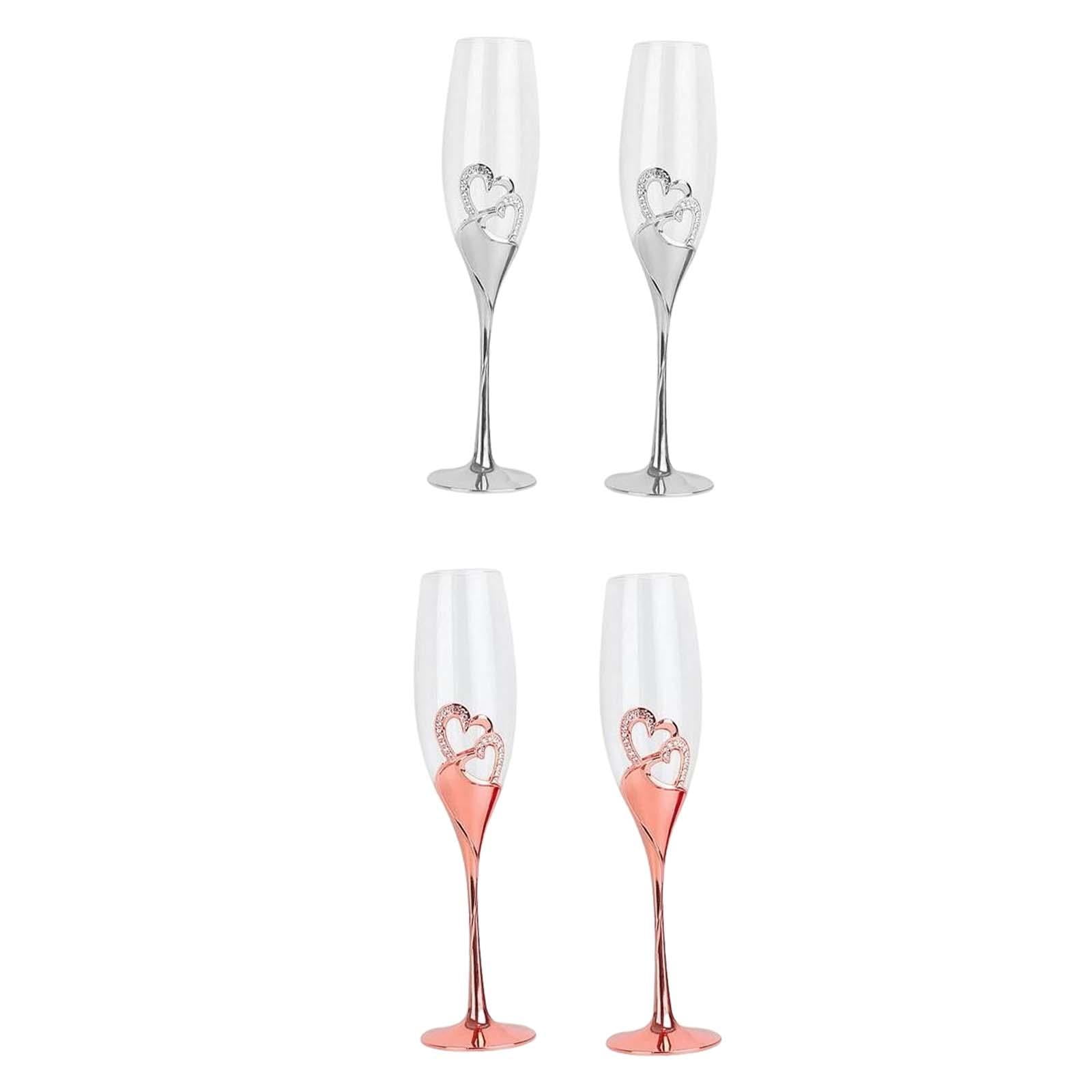Fiocias 4 Pieces Long Stem Champagne Flute Drinkware Goblet for Birthday Restaurant