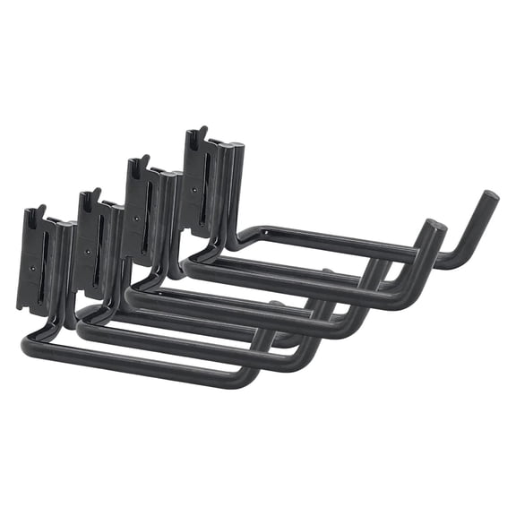 Fiocias 4 Pieces Tool Hangers Double J Hooks Versatile Quick Installation for Rakes, Hay