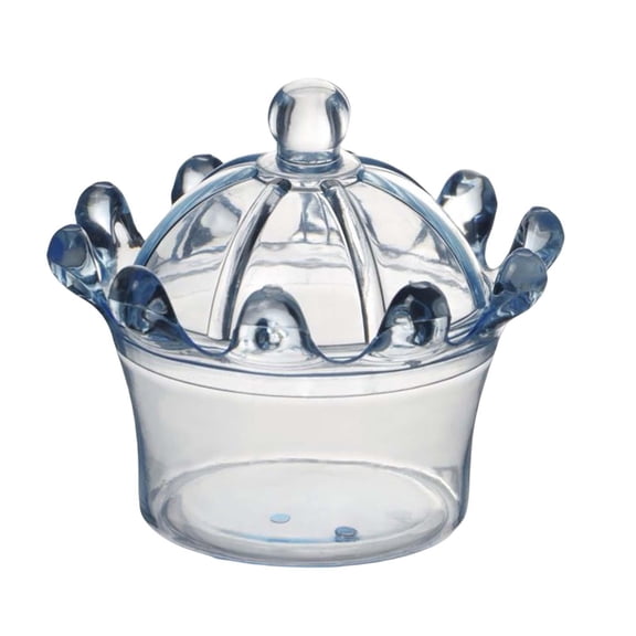 Fiocias 6 Pieces Candy Jars Candy Box Cookie Biscuit Jar Chocolate Canisters Clear Crown Blue