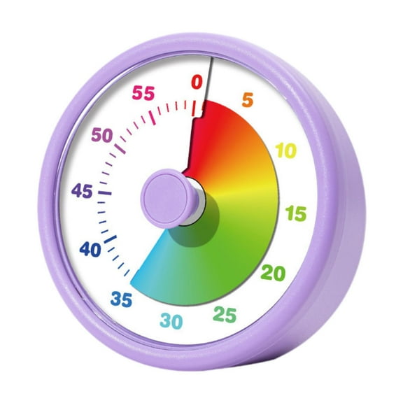 Fiocias 60 Minute Visual Timer Alarm Clock Office Use Non Ticking Silent Countdown Clock Violet