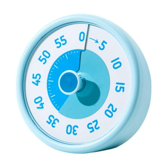 Fiocias 60Minutes Visual Timer Baking Alarm Clock Mechanical No Ticking Count Down Timer blue