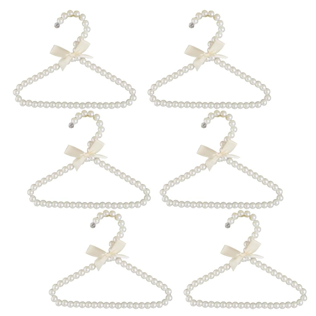 Fiocias 6Pcs Hanger Hanging For Kids Clothes Children Space Save Plastic Pearl Baby (