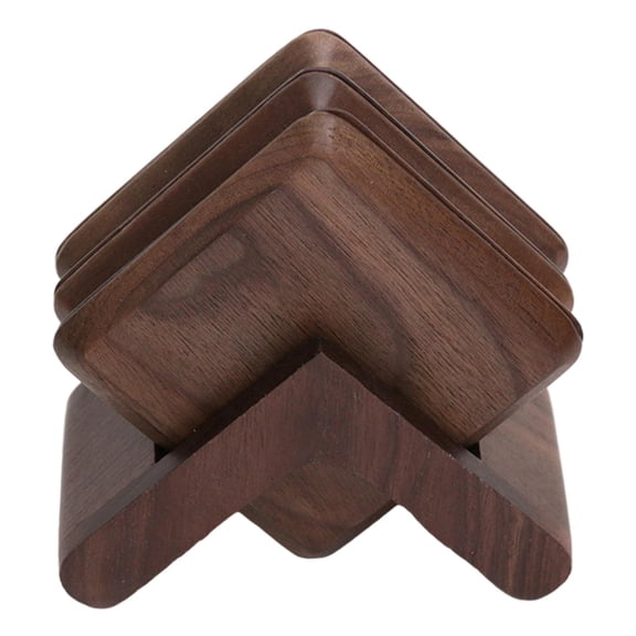 Fiocias 6x Wooden Coaster Teacup Dining Mat Cup Holder Heat Insulation Black Walnut