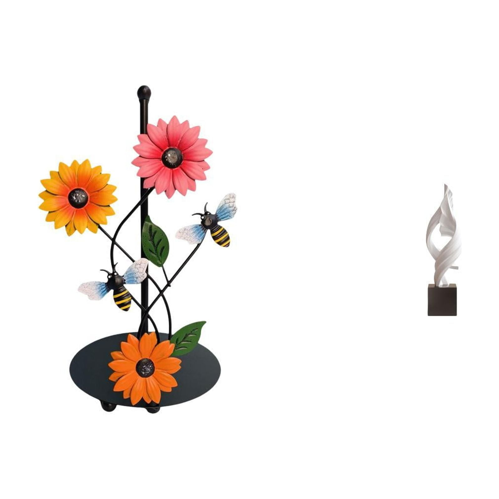 Fiocias Abstract Art Paper Towel Holder Dispenser Non Slip Vertical Tissue Holder Rack Decorative Statue Souvenir Desktop Sculpture Resin Figurine for Home of