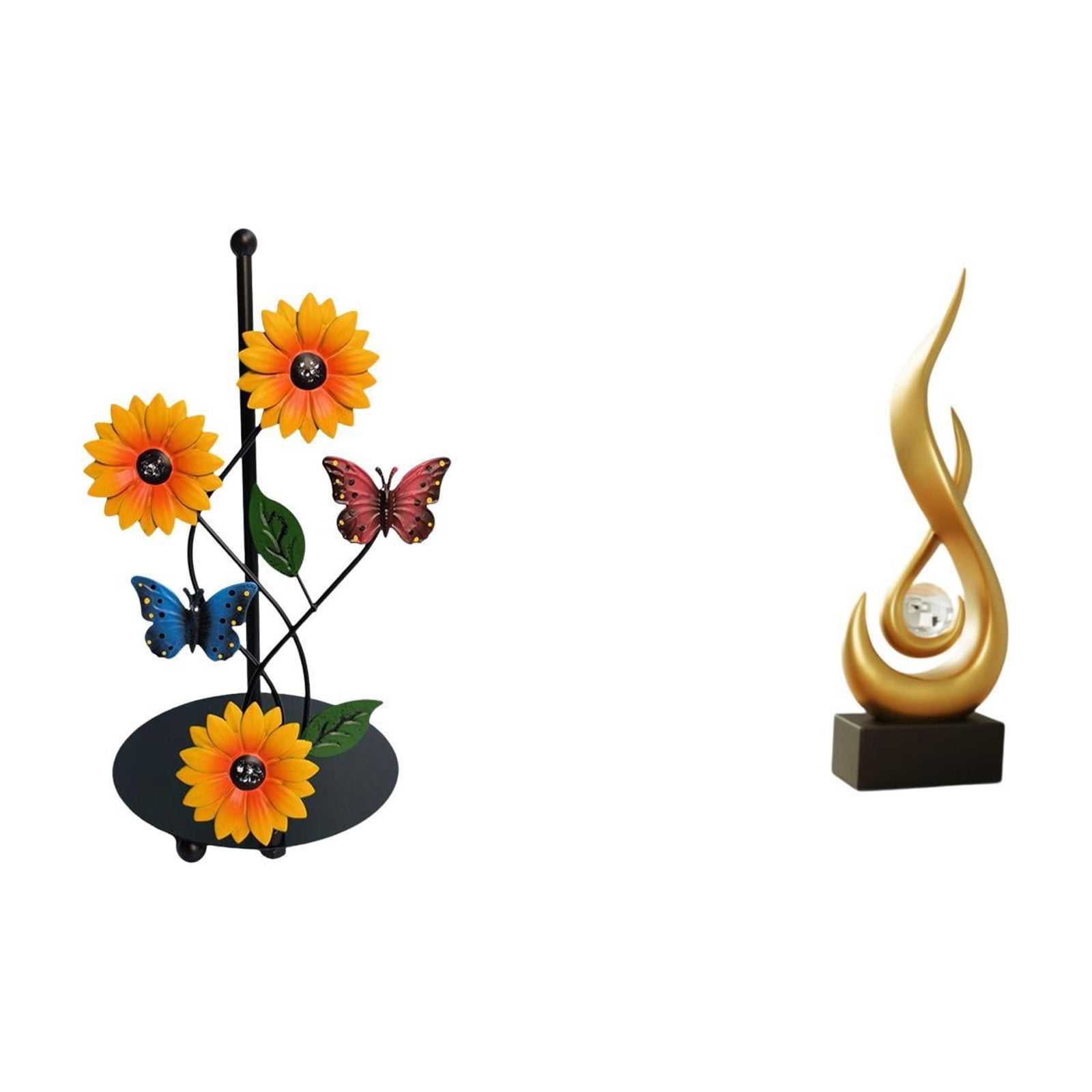Fiocias Abstract Fire Sculpture Toilet Paper Holder Paper Towel Holder Countertop Resin Iron Ornament Modern Art Statue Suitable for Living Room Kitchen Bedro