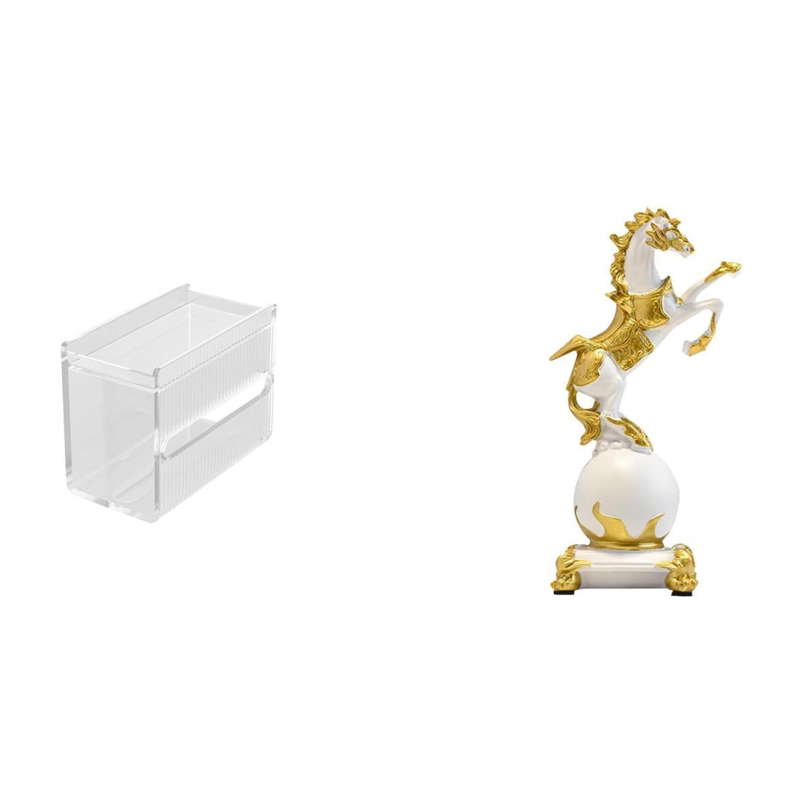 Fiocias Acrylic Horse Toilet Paper Dispenser Modern Tissue Holder Animal Sculpture Wall Mounted Figurine Tabletop Ornament Bedroom Centerpiece Living Room Des