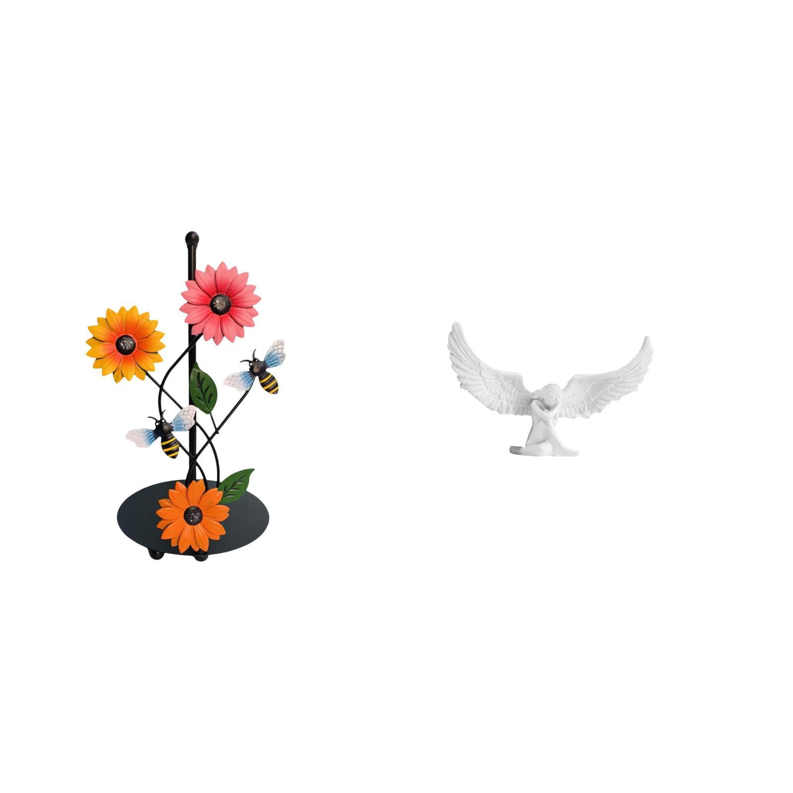 Fiocias Angel Paper Towel Holder Dispenser Non Slip Vertical Tissue Holder Rack Resin Figurine Crafts Decoration Ornament Sculpture for Home Office Housewarmi