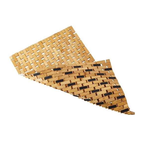 Fiocias Bamboo Bath Mat Bathroom Carpet Runner Sturdy Floor Bath Rug Bathtub Mat for Wet L