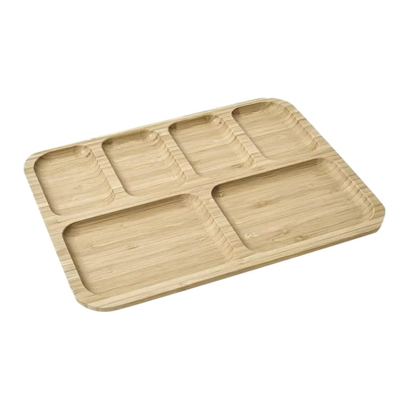Fiocias Bamboo Serving Tray Platter Cheese Board Multipurpose Rustic Appetizer Plate