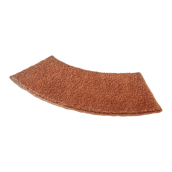 Fiocias Bath Mat, Curved Bath Mat, Fan-shaped Foot Rug, Non-slip Soft Washable Bath Mat, Brown