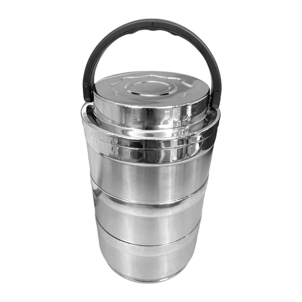 Fiocias Bento Box Adults Lunch Box Lightweight Reusable Stainless Steel Insulation Lunch 3 Layer