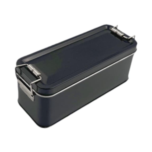 Fiocias Biscuit Tin, Airtight Rectangular Storage Box, Cookie Tin, Candy Tin, Decorative Silver