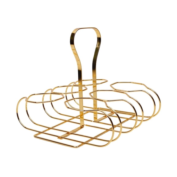 Fiocias Bottle Carrier Beverage Holder Display Stand Organizer Beer Holder Crate Storage gold