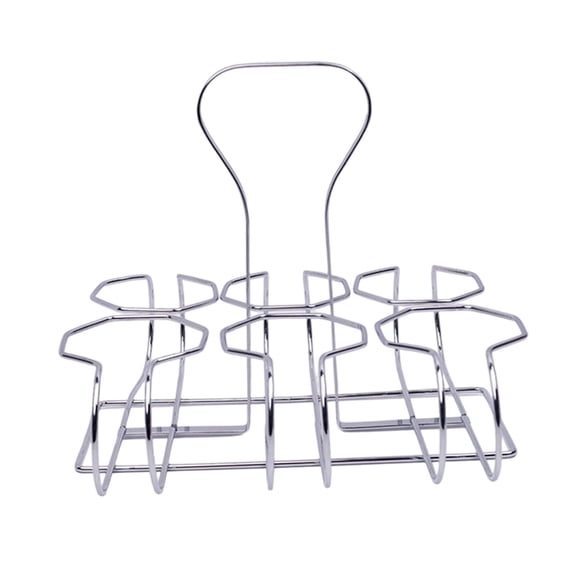 Fiocias Bottle Carrier Beverage Holder Display Stand Organizer Beer Holder Crate Storage silver