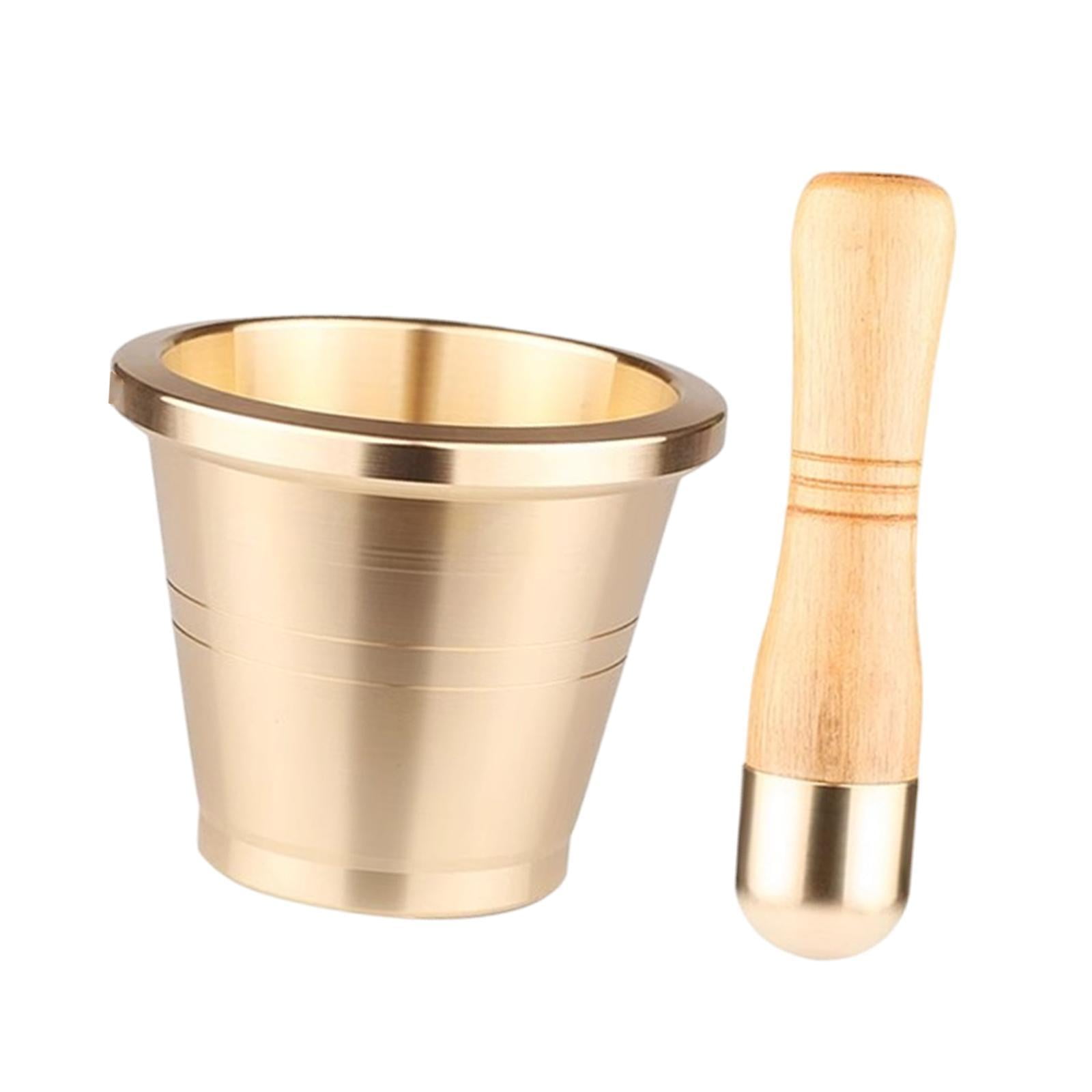 Fiocias Brass Grinder Set Garlic Crusher Versatile Easy to Clean Salt Pepper Mills Spice Medium