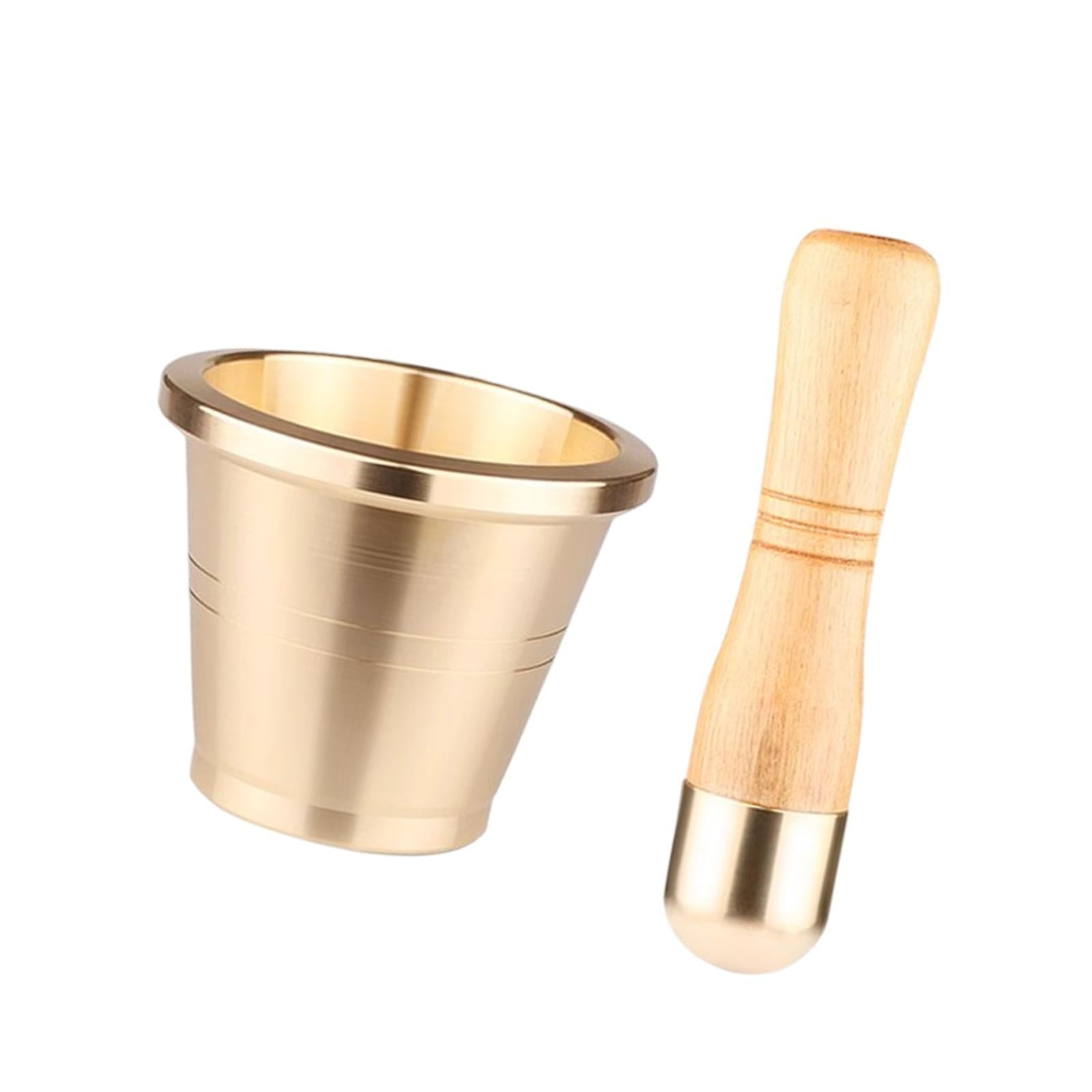 Fiocias Brass Grinder Set Garlic Crusher Versatile Easy to Clean Salt Pepper Mills Spice Small