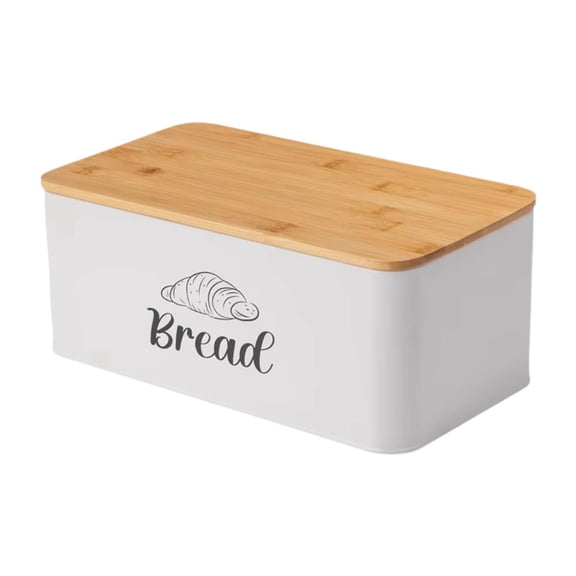 Fiocias Bread Box Bread Bin Gifts Sturdy for Kitchen Countertop Kitchenware for Pantry White