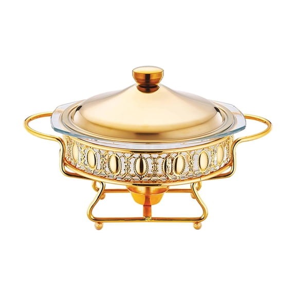 Fiocias Buffet Food Warmer Pot Cookware Buffet Server Food Heating Container for Kitchen Gold