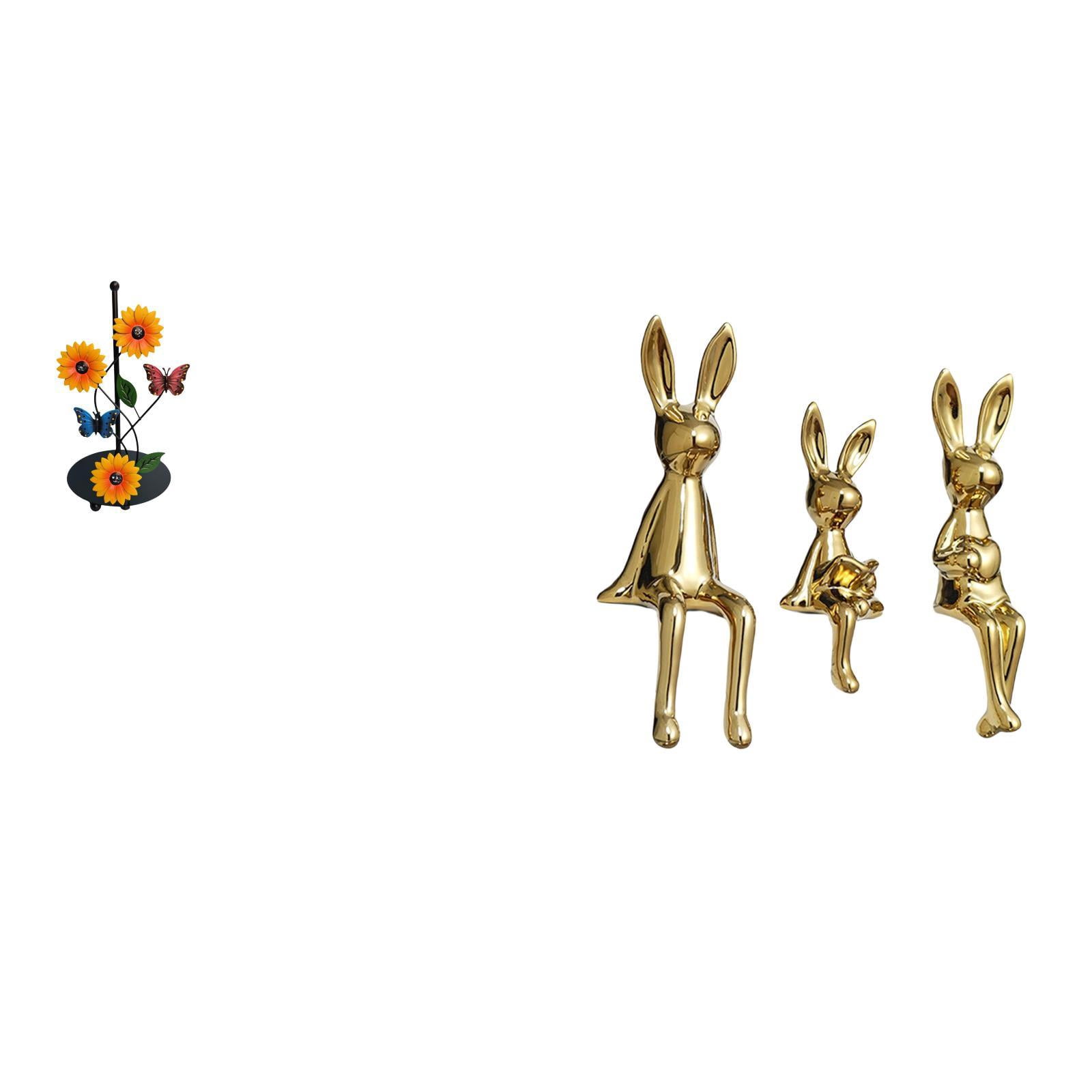 Fiocias Bunny Paper Towel Holder Dispenser Non Slip Vertical Tissue Holder Rack Family Figurine Statues Desk Display Table Centerpiece Ornament Animal Sculptu
