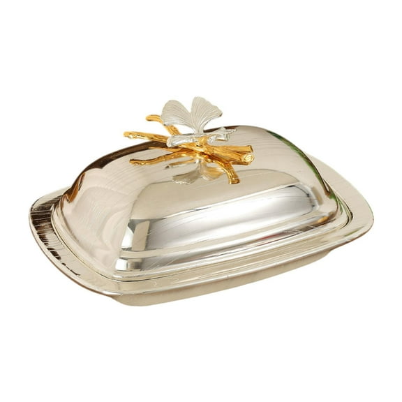 Fiocias Butter Dish Fruit Tray Luxury Nuts Candies Storage Cheese Holder Multifunctional Silver