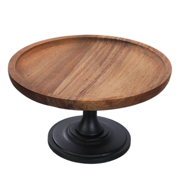 Fiocias Cake Pedestal Stand Wooden Appetizer Serving Tray High Base Cupcake Dish Display 25cm