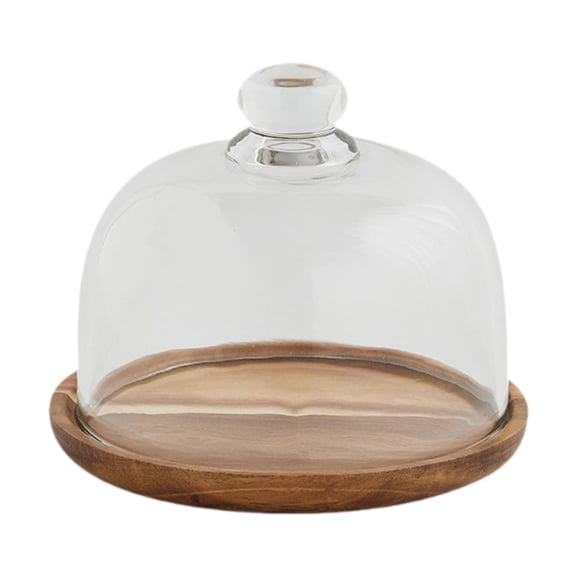 Fiocias Cake Stand with Glass Cover Cake Serving Tray Pastry Display Bread Display Plate 14.8cmx12cm