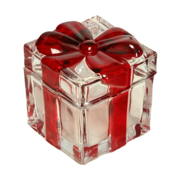 Fiocias Candy Jar Glass Storage Jar Sugar Jar Jewelry Box Sugar Bowl with Lid Cookie Jar Red Small