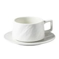 thumbnail image 1 of Fiocias Cappuccino Cups with Saucer, Espresso Latte Cup, Creative Unique Porcelain Cups, white, 1 of 9