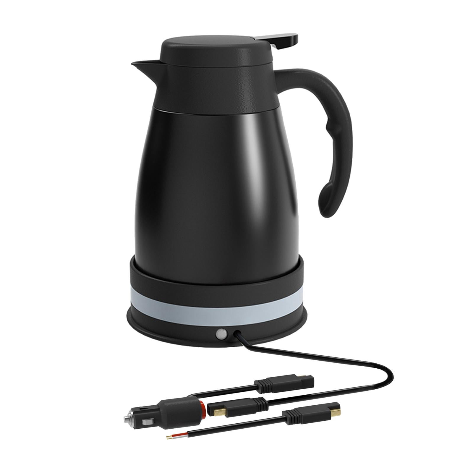 Fiocias Car Electric Kettle 24V with Cigarette Lighter Automotive Accessories Boil Water Black